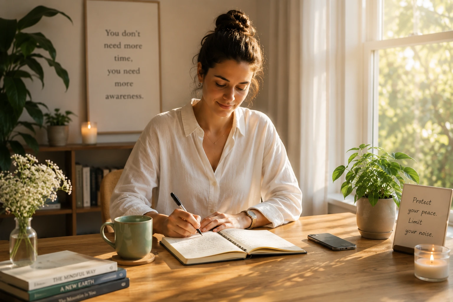 Healthy screen-free morning routine supporting digital detox and mental wellbeing.